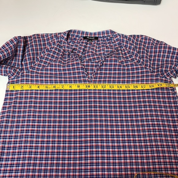 Women’s Madewell 3/4 length sleeve popover plaid shirt size small - Picture 5 of 8